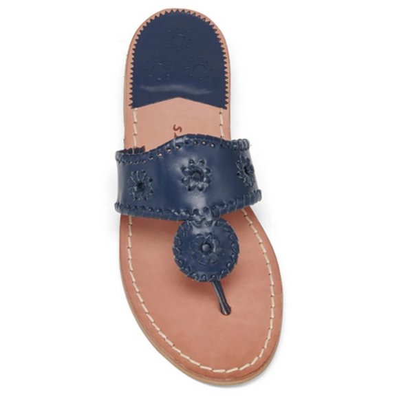 NEW JACK ROGERS Leather Flat Sandals - Picture 3 of 9